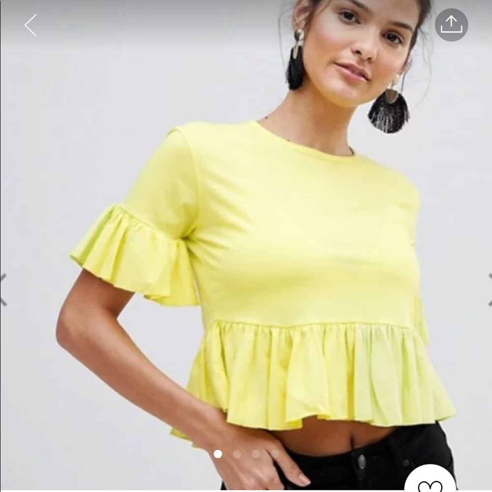 Bright Yellow ASOS Ruffle Top